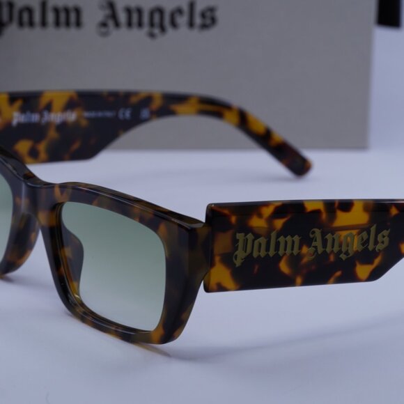 Palm Angels PERI002 PALM 6054 Rectangle Sunglasses - Havana/Green Gradient - Picture 4 of 10